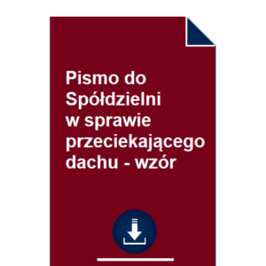 pismo-do-spoldzielni-w-sprawie-przeciekajacego-dachu-wzor