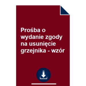 prosba-o-wydanie-zgody-na-usuniecie-grzejnika-wzor